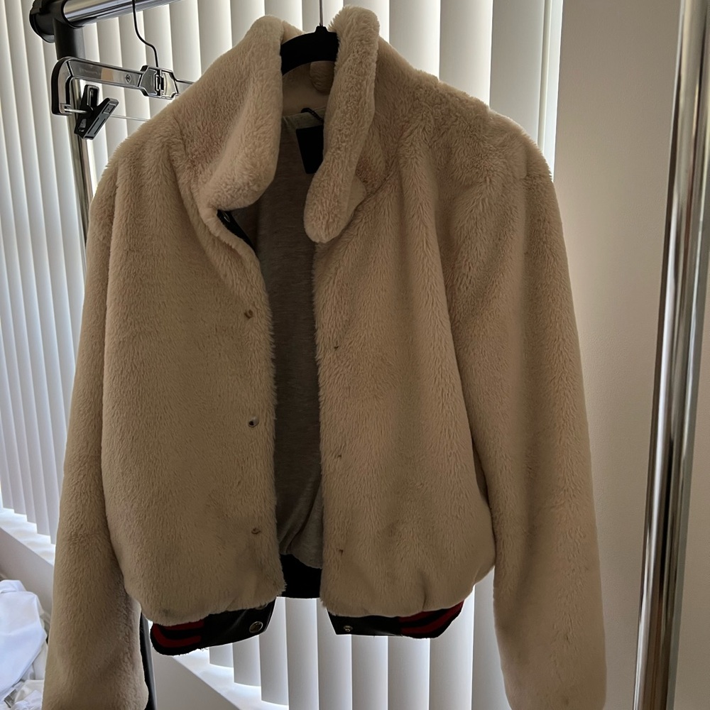 Fuzzy tan jacket